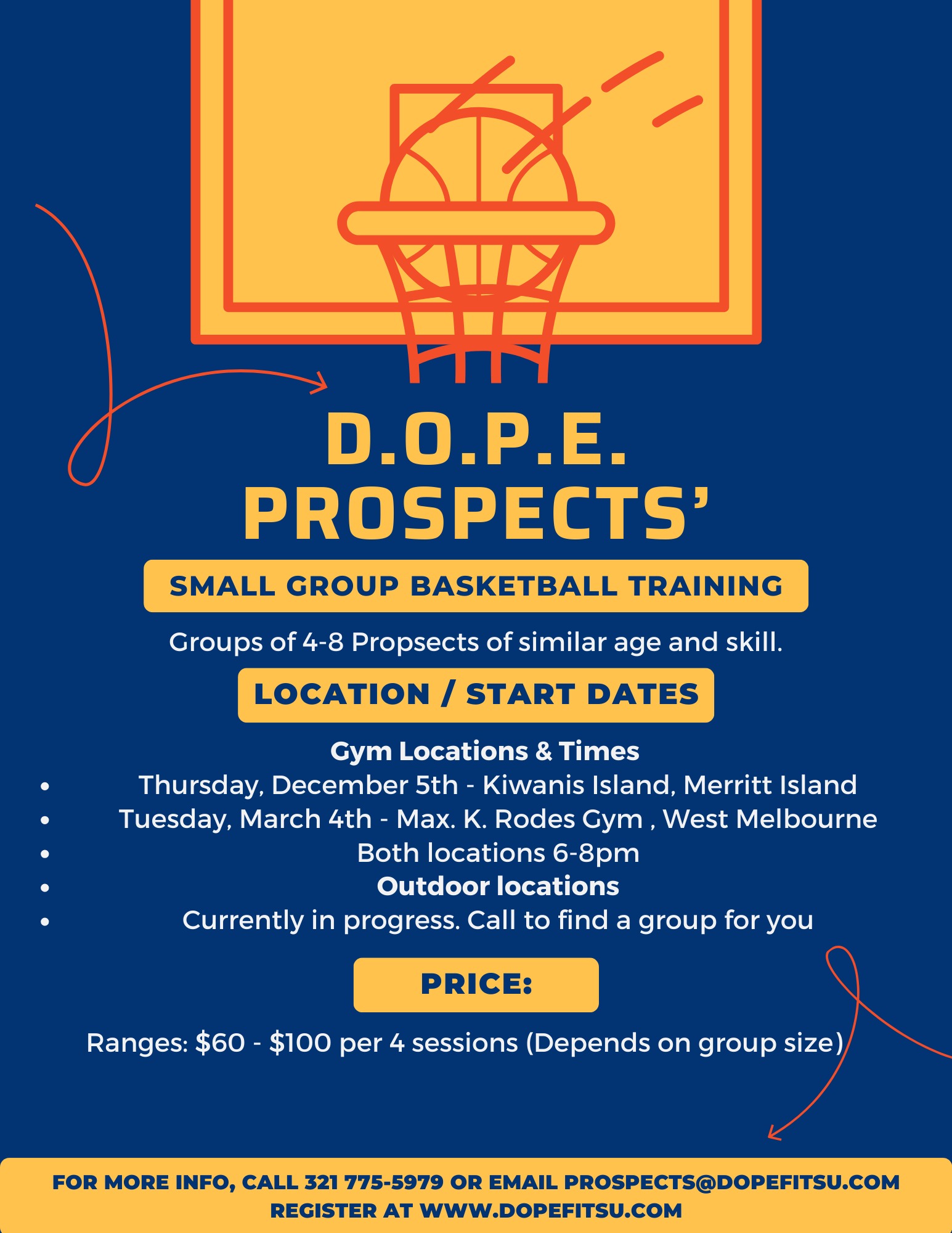 D.O.P.E. Prospects Basketball class 630 slot ( Max K. & Kiwanis) 4 wk registration thumbnail