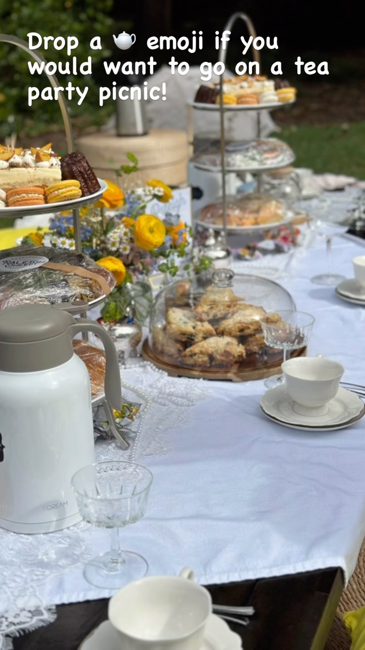 It doesn’t matter what time of year it is- we always love a tea party 🫖 #picnic #teaparty #fall