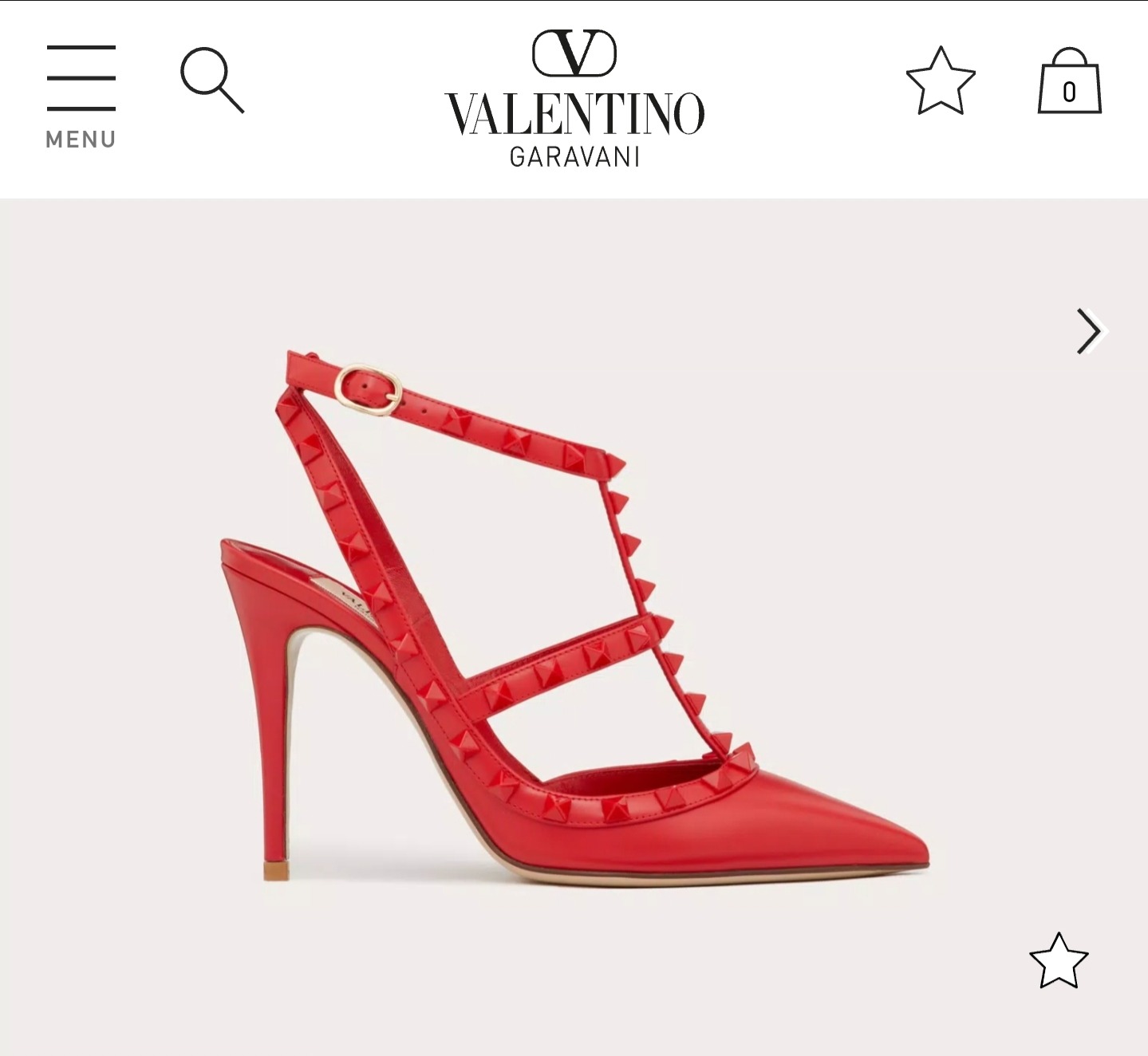 £915 🎁 Valentino - Rockstud Ankle Strap Pump with Tonal Studs in Patent Red thumbnail