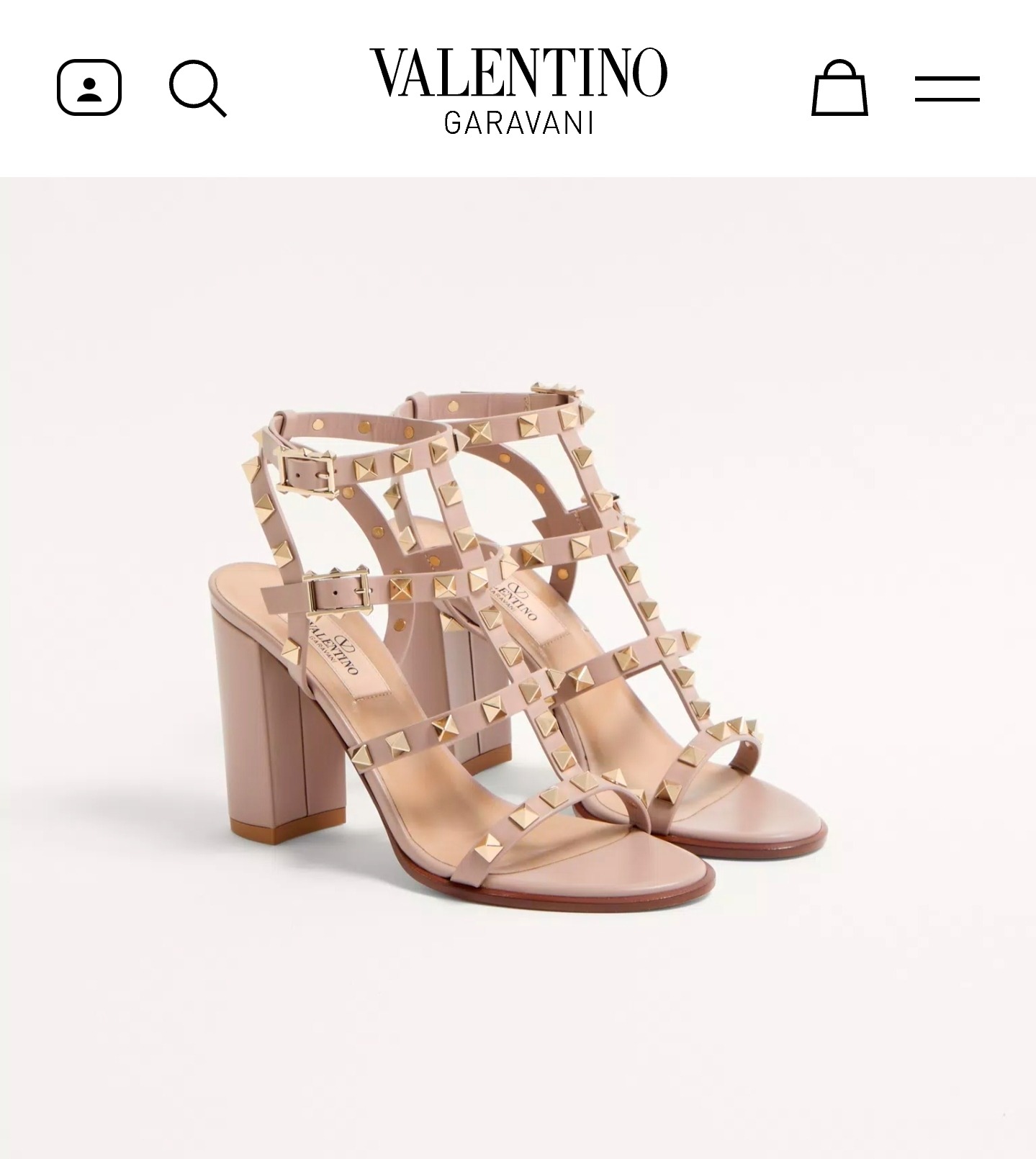 £903 🎁 Valentino - Rockstud Ankle Strap Sandal thumbnail