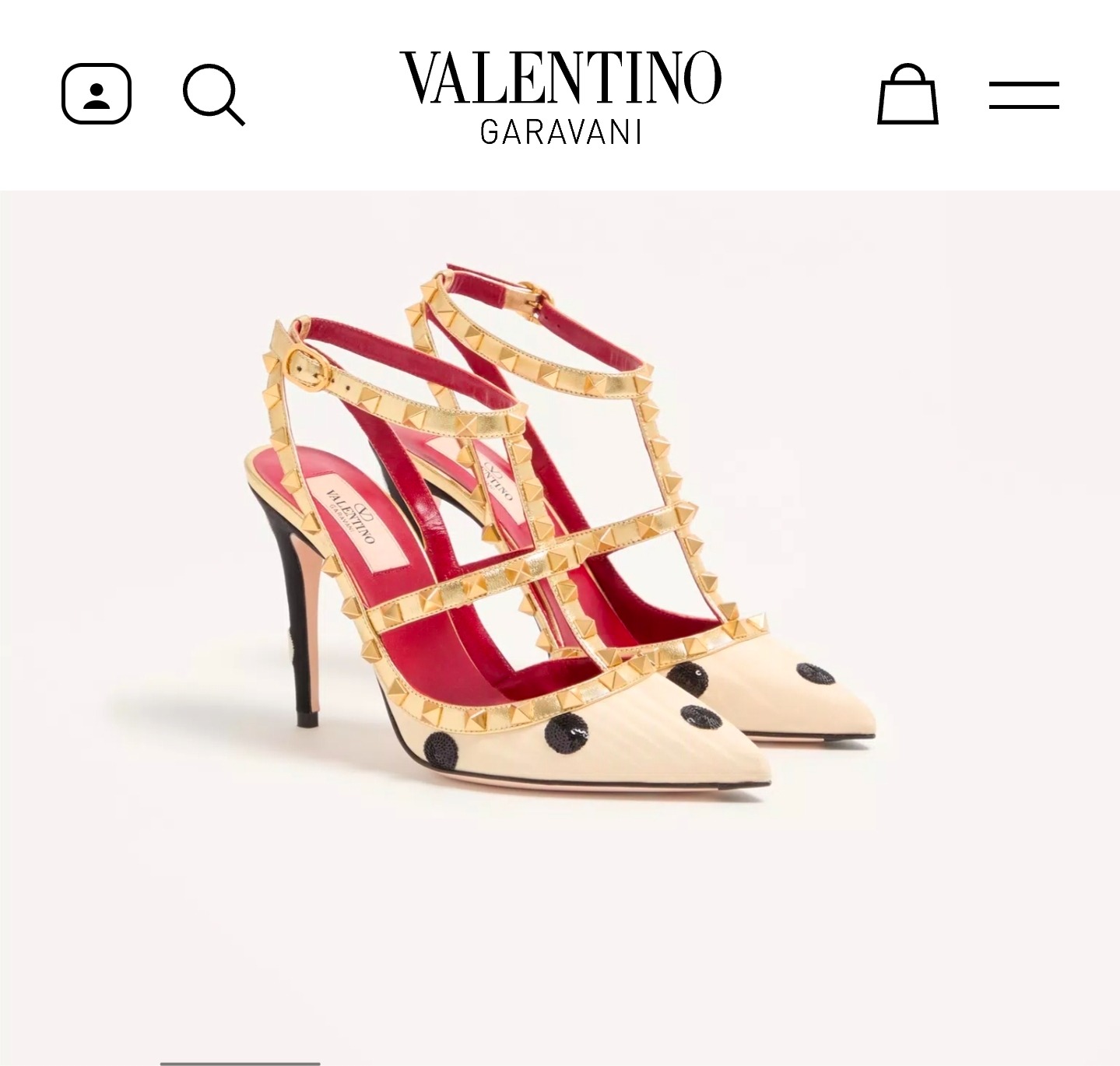 £1,078 🎁 Valentino - Rockstud Pump with Plus de Pois Embroidery thumbnail