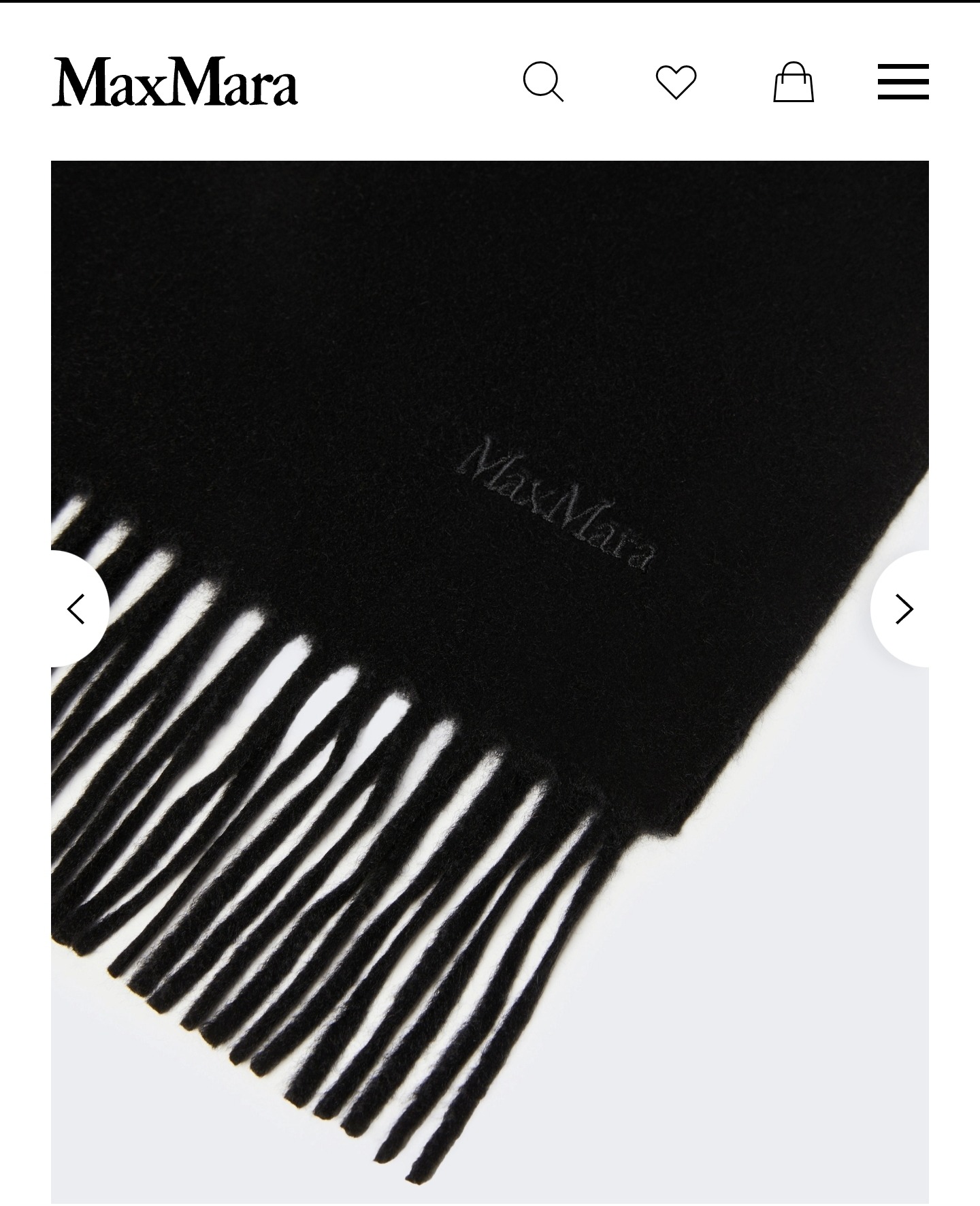 £584 🎁 Max Mara - Cashmere Logo Stole in Black thumbnail