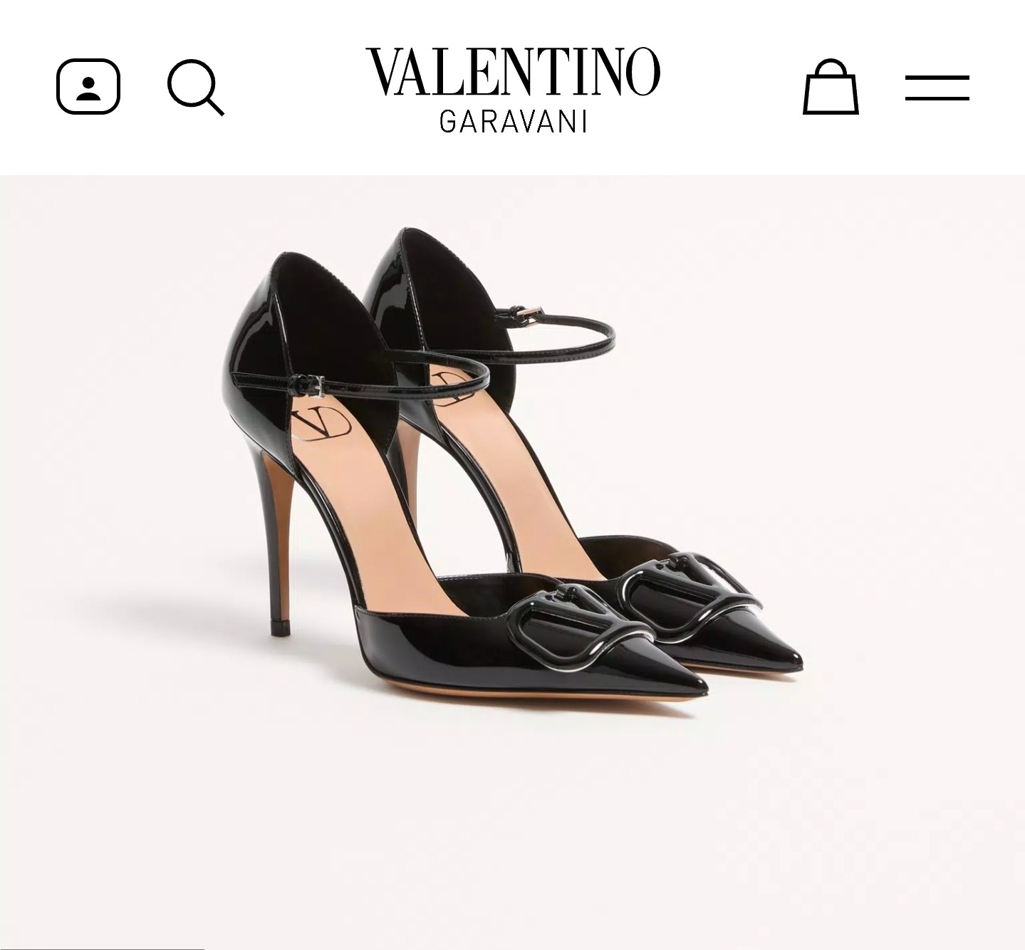 £872 🎁 Valentino - Vlogo Signature D'Orsay Patent Leather Pumps thumbnail