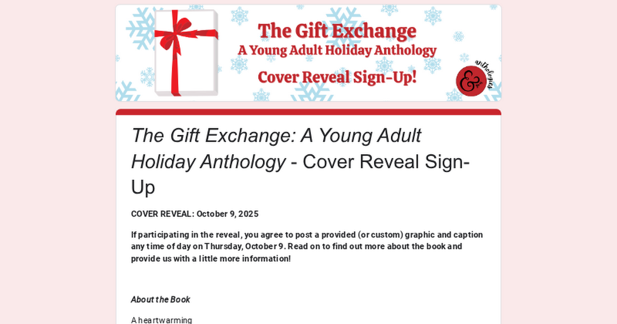 The Gift Exchange: Cover Reveal Sign-Up (NFB Street Team) thumbnail