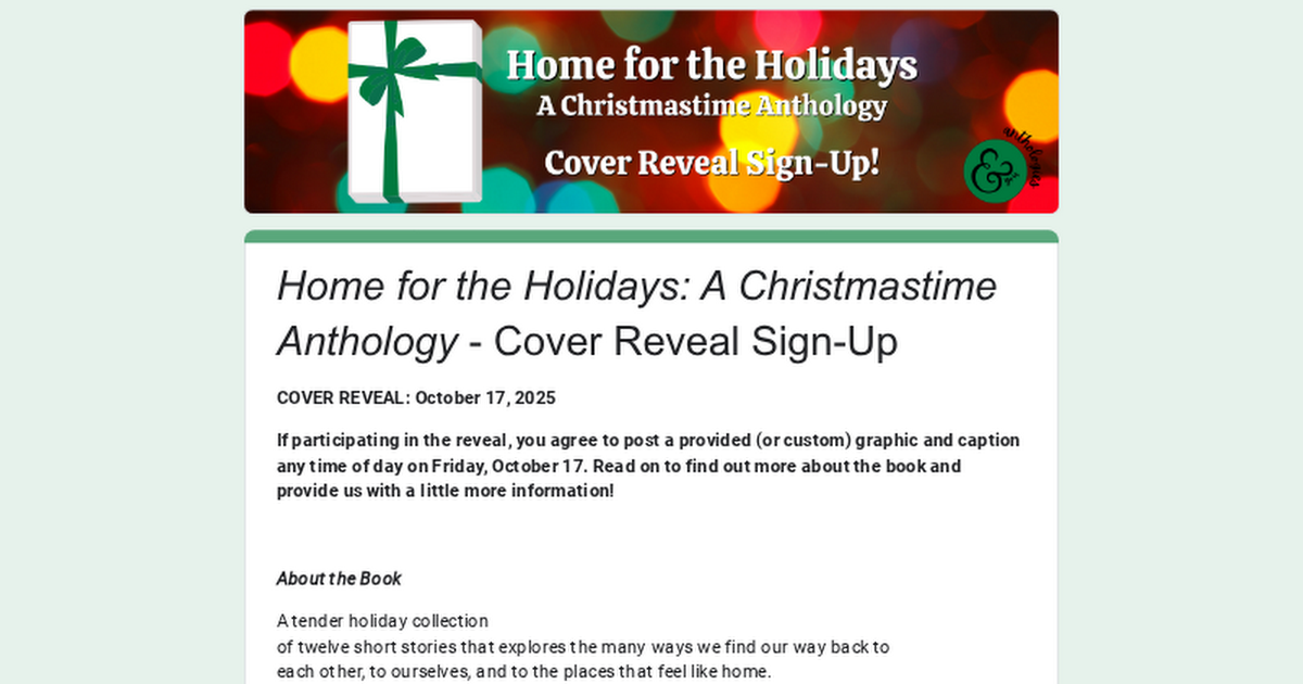Home for the Holidays: Cover Reveal Sign-Up (NFB Street Team) thumbnail