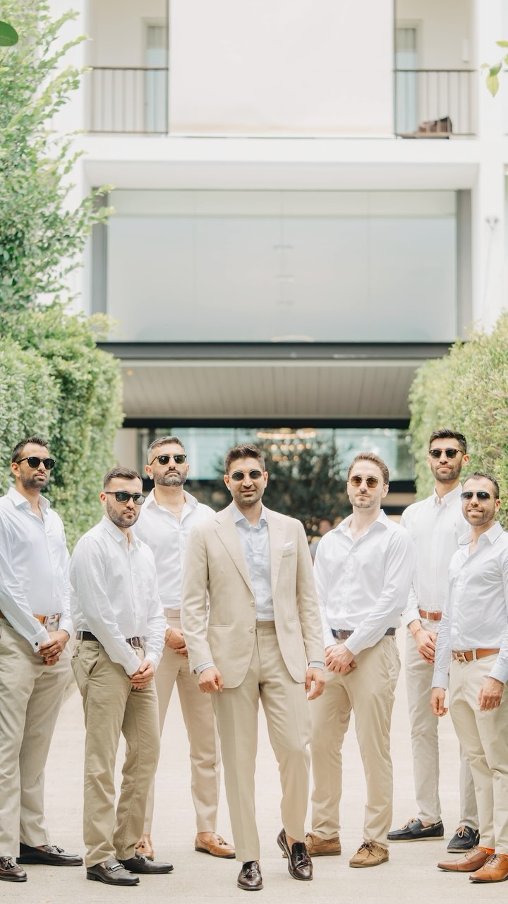 Stepping into forever with style and grace, Arjun and his dapper squad await the arrival of his bride, Juhi. ✨ #DapperGr