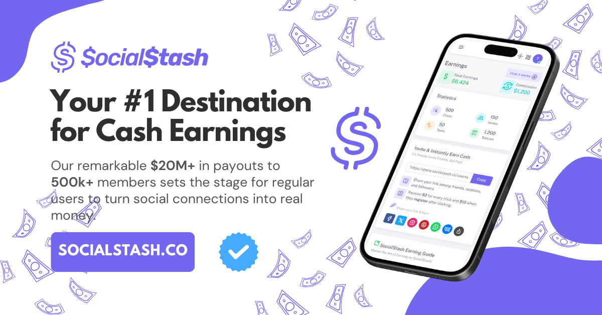 SocialStash - Your #1 Destination for Cash Earnings thumbnail