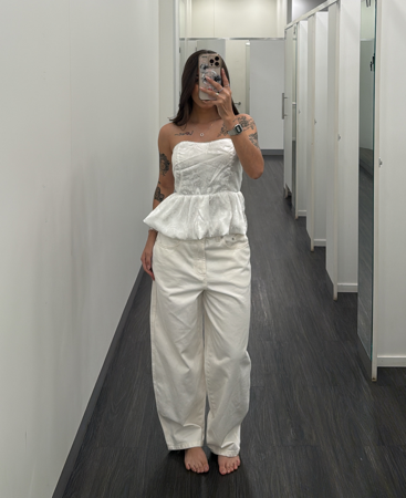 Calça baggy off white  thumbnail