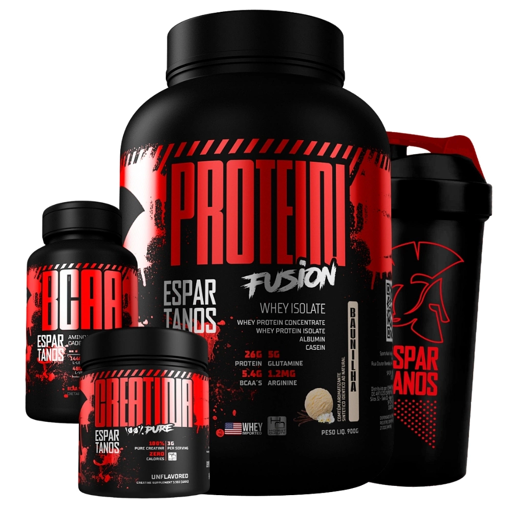 Kit Whey Protein Fusion + Bcaa + Creatina + Shaker thumbnail