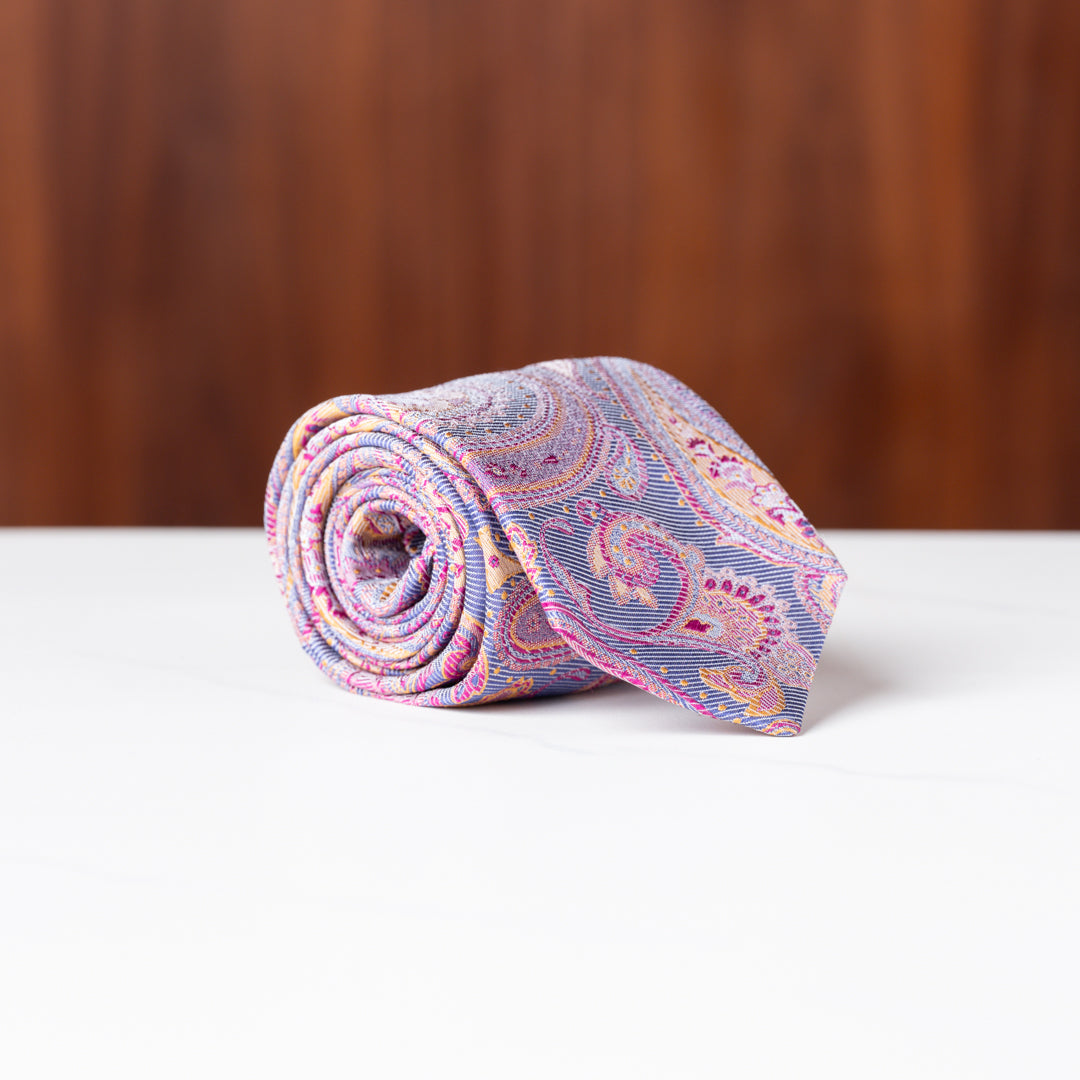 "Pearson Blue" Paisley Necktie by Wildwood & Company thumbnail