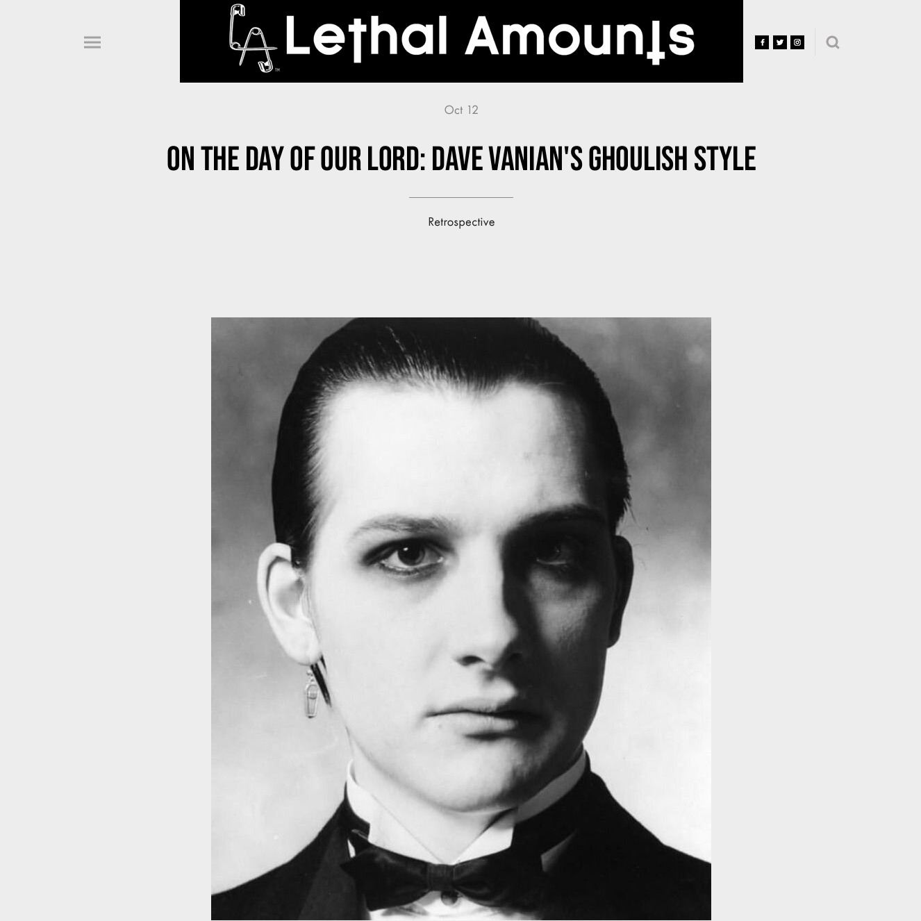 On the Day of Our Lord: Dave Vanian's Ghoulish Style thumbnail