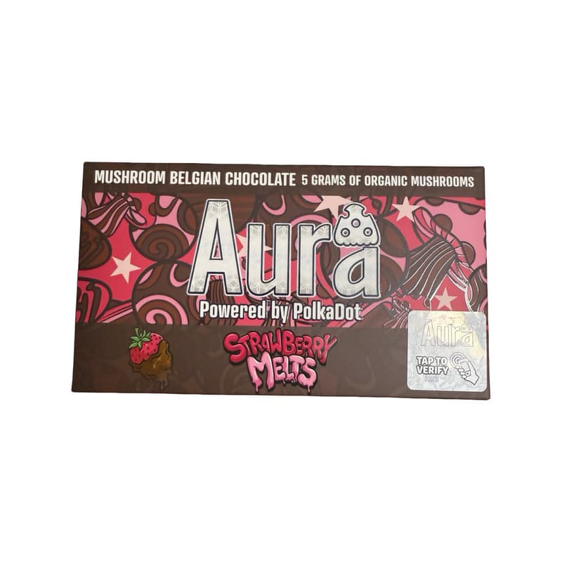 Aura Strawberry Melts Chocolate 5G Bar - Mushroom Chocolate Bars thumbnail