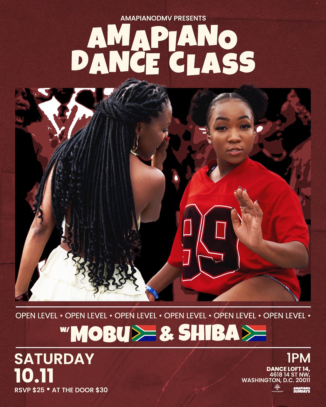 #dc Oct 11 : Amapiano Open Level Class with Shiba + Mobu thumbnail