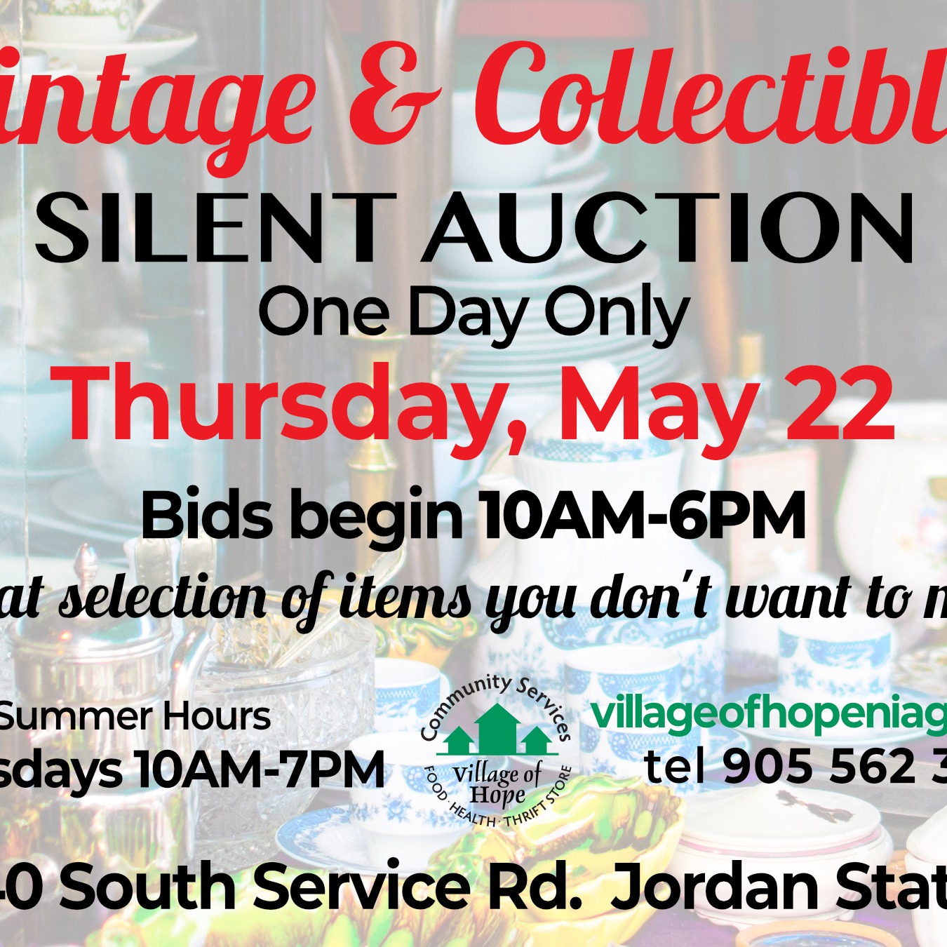 Thurs. May 22 Vintage & Collectibles Silent Auction thumbnail