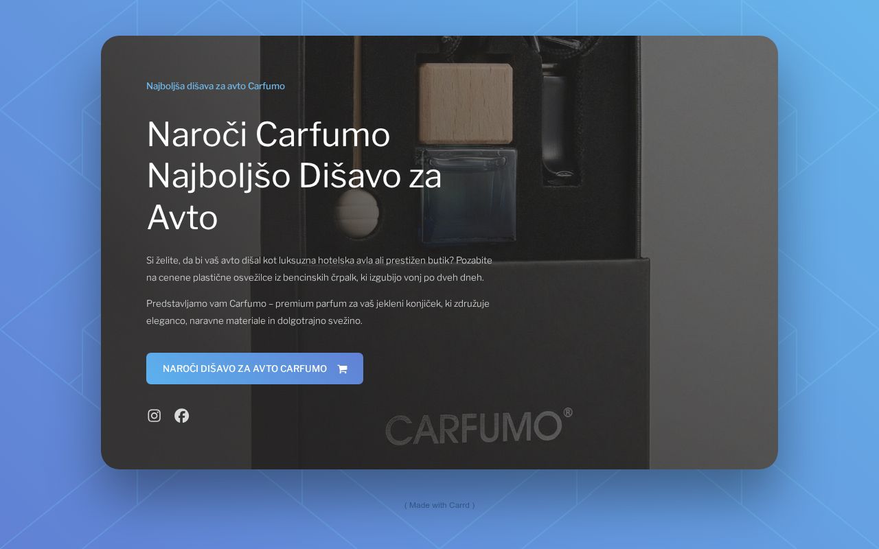 Najboljša Dišava za Avto Carfumo - Naroči svojo tukaj thumbnail
