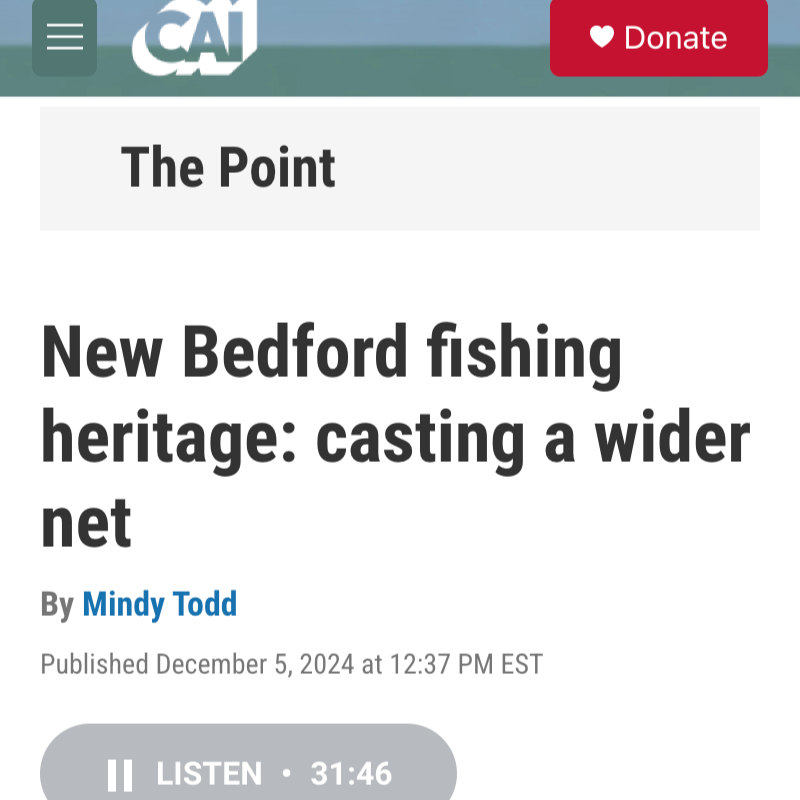 WCAI The Point interview: Casting a Wider Net thumbnail