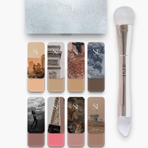 Color Match Yourself HERE for a palette 8 (2 foundation shades, 1 concealer shade, 1 bronzer, 1 contour, 3 blush and lip shades, palette and 3D brush) thumbnail