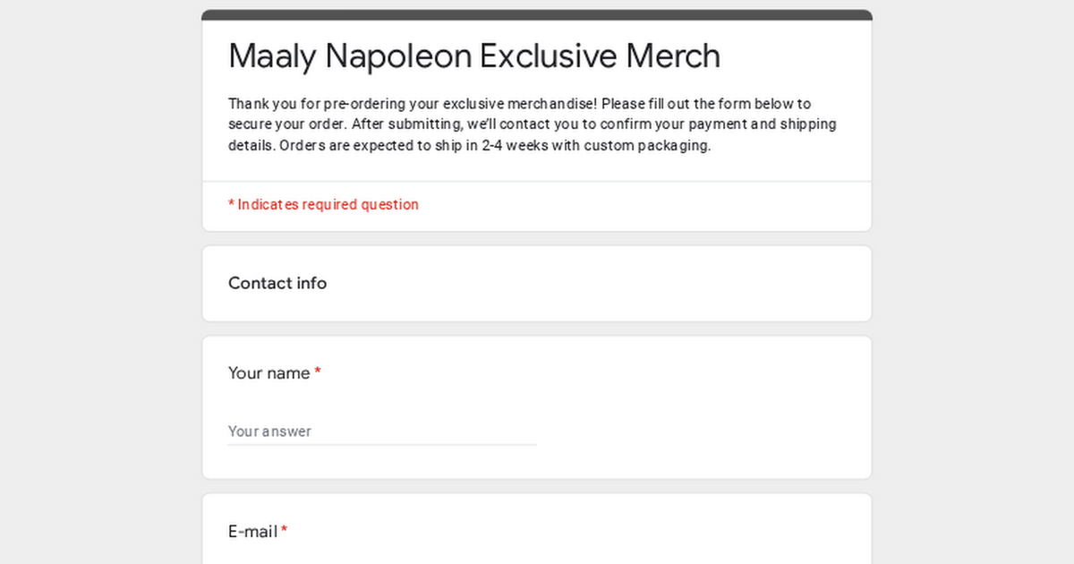 Maaly Napoleon Exclusive Merch thumbnail