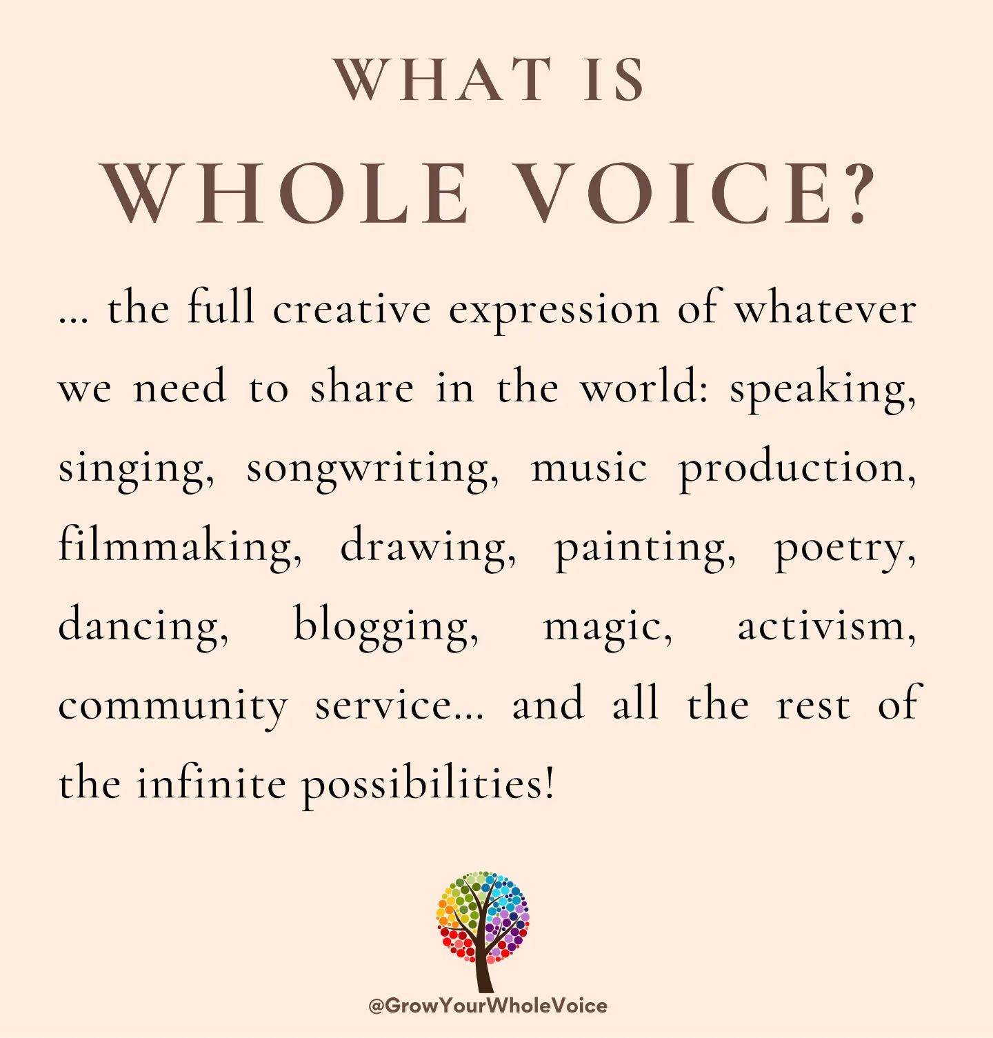 What do you need to share? #WholeVoice 🌱 #growth 🌱 #creative #creativeabundance #inspiration