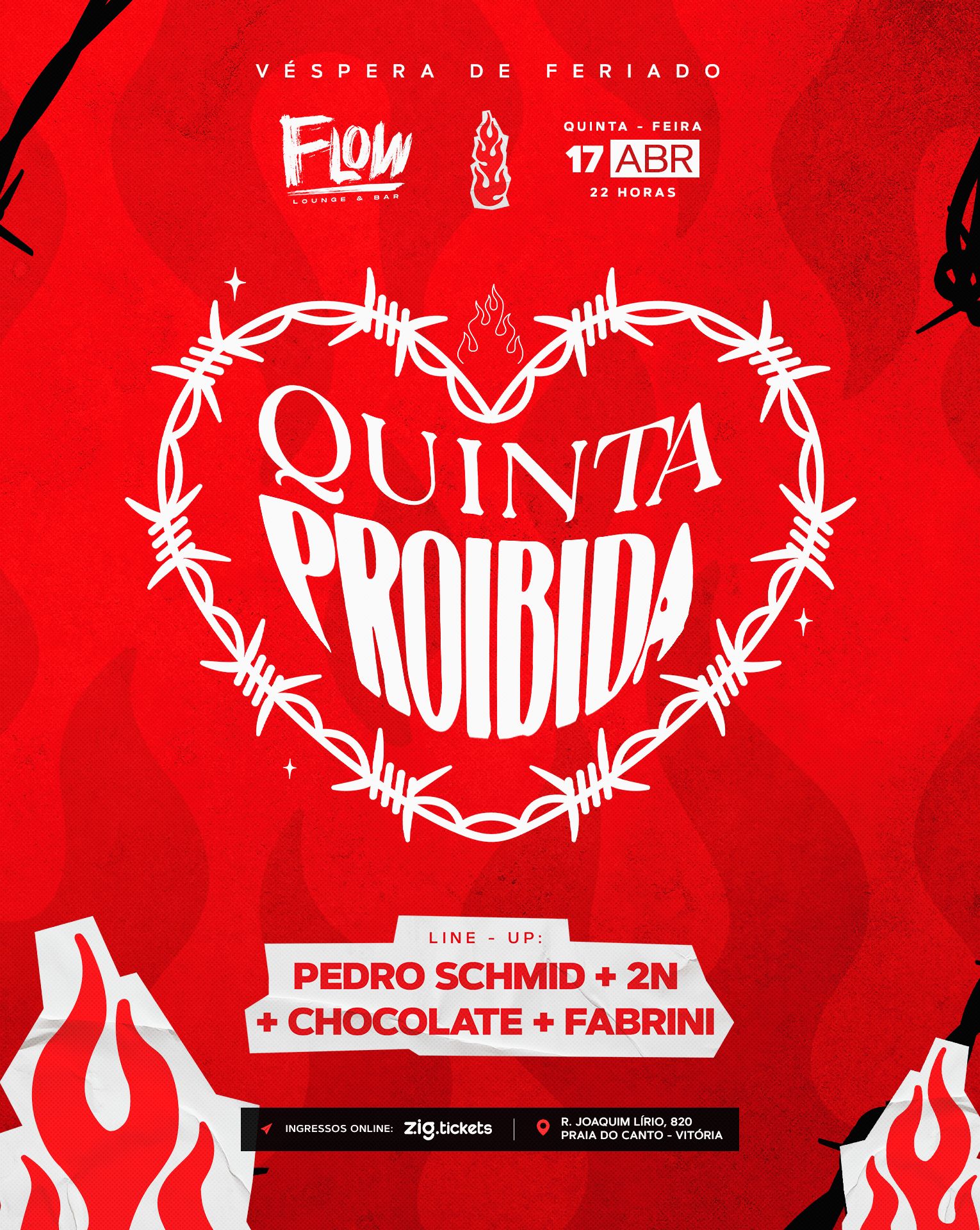 Compre ingressos para o Quinta Proibida - Flow Lounge Bar em Vitória no dia 17 de abril de 2025. thumbnail