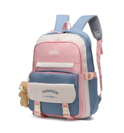 Mochila Escolar Grande Versão Coreana/Japonesa Antifurto Impermeável + Ursinho/Estojo thumbnail