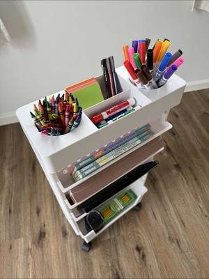 🔗In Bio! Rolling Cart Organization prefect for art supplies, office supplies and even BTS necessities 📚✂️✏️ #amazonfinds