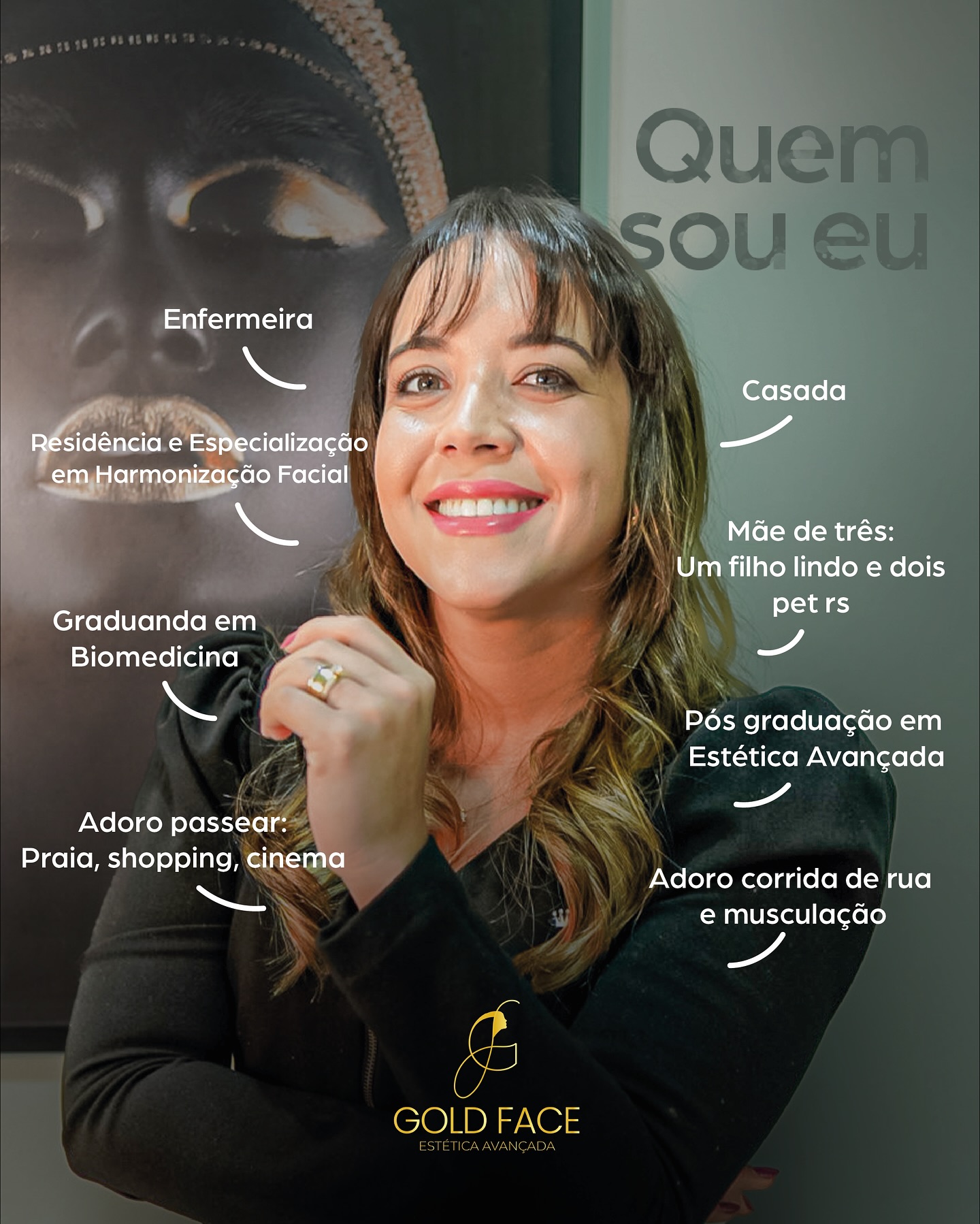 Um pouco de quem eu sou,  além do gerenciamento da Gold Face, afinal somos múltiplas! 💫

Se você já me conhece, faltou a