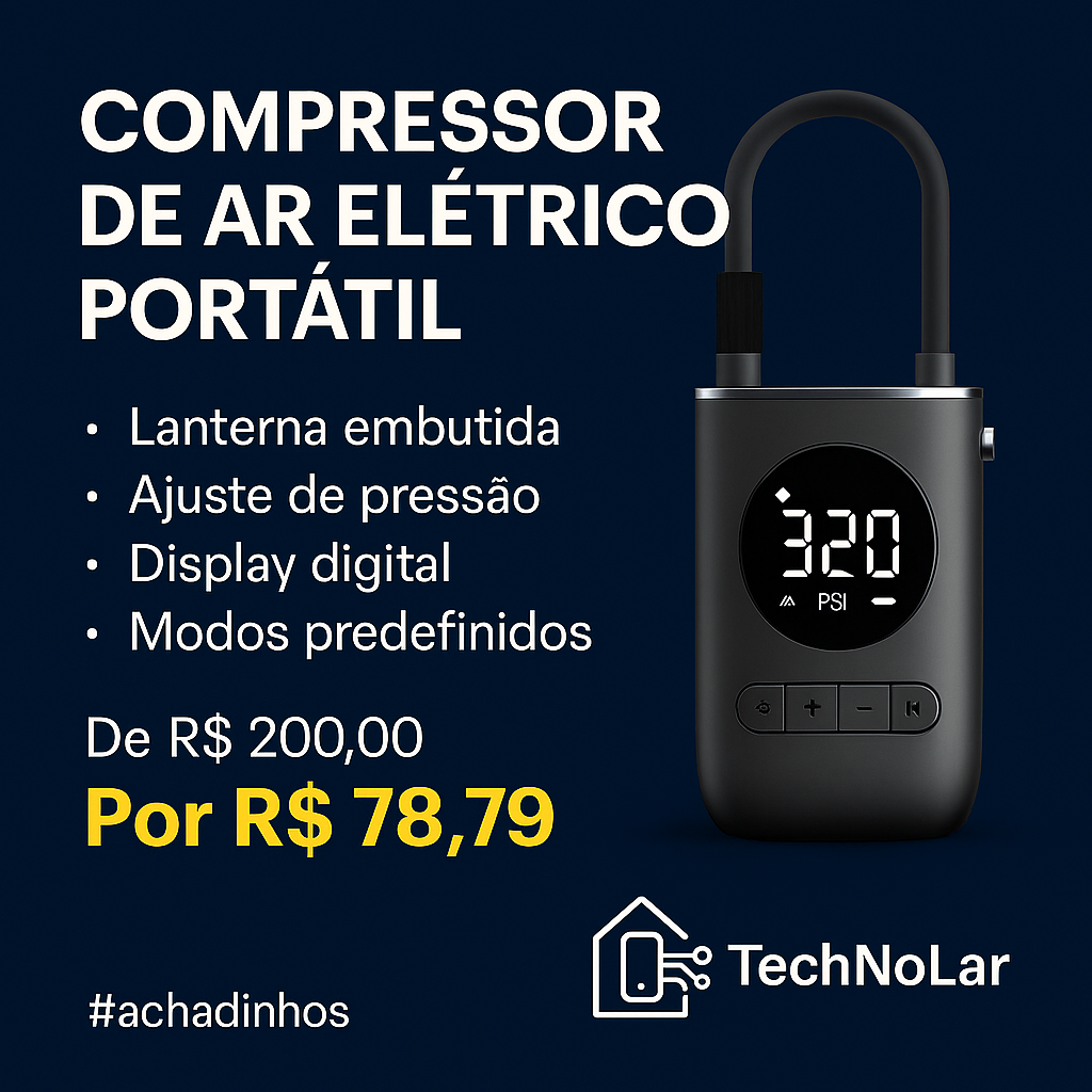 Compressor De Ar Elétrico Portátil Digital thumbnail