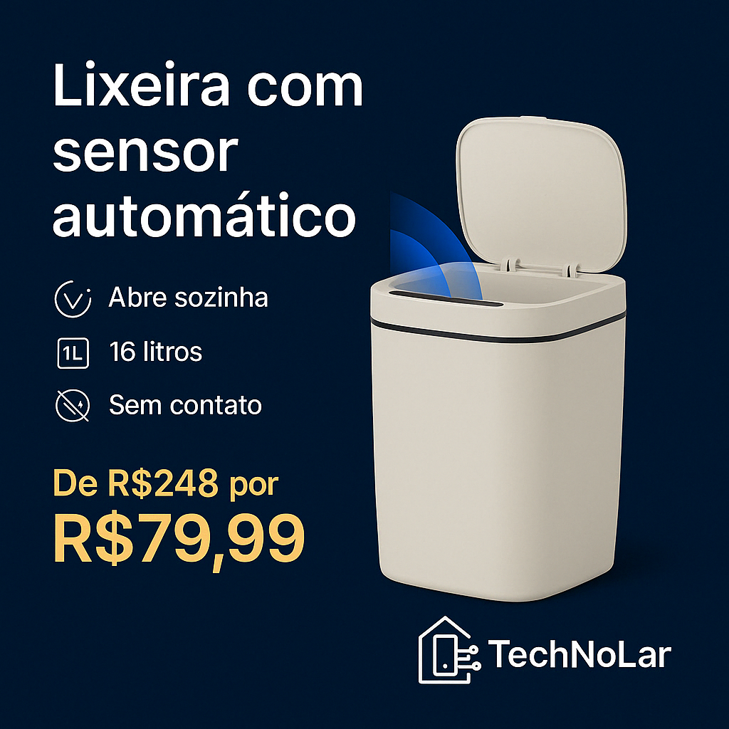Lixeira com Sensor Automático Inteligente Abre Fácil thumbnail