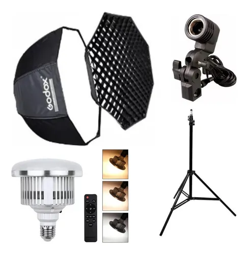 Kit Softbox Godox 80cm Com Grid E Tripé E Suporte E Lâmpada thumbnail