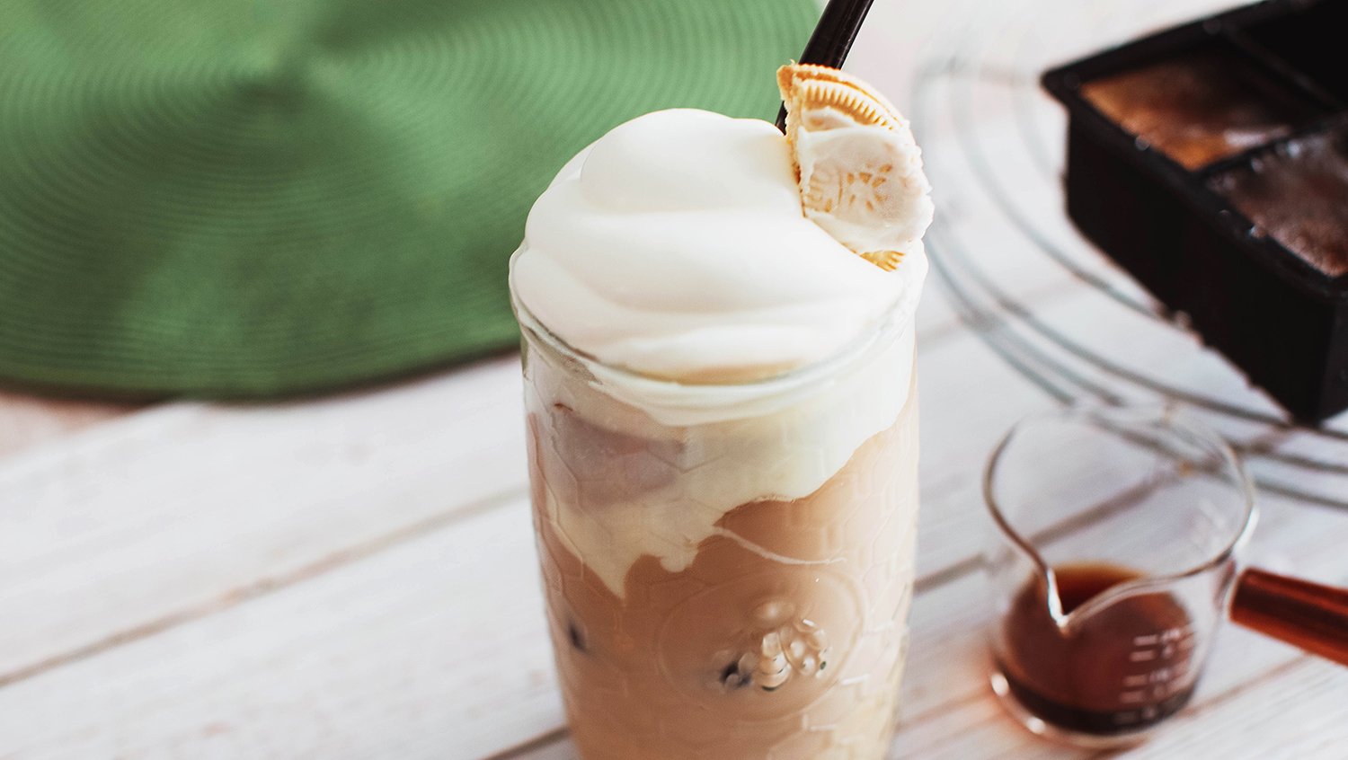 Iced Golden Oreo Cookie Latte — vintage by the bite thumbnail