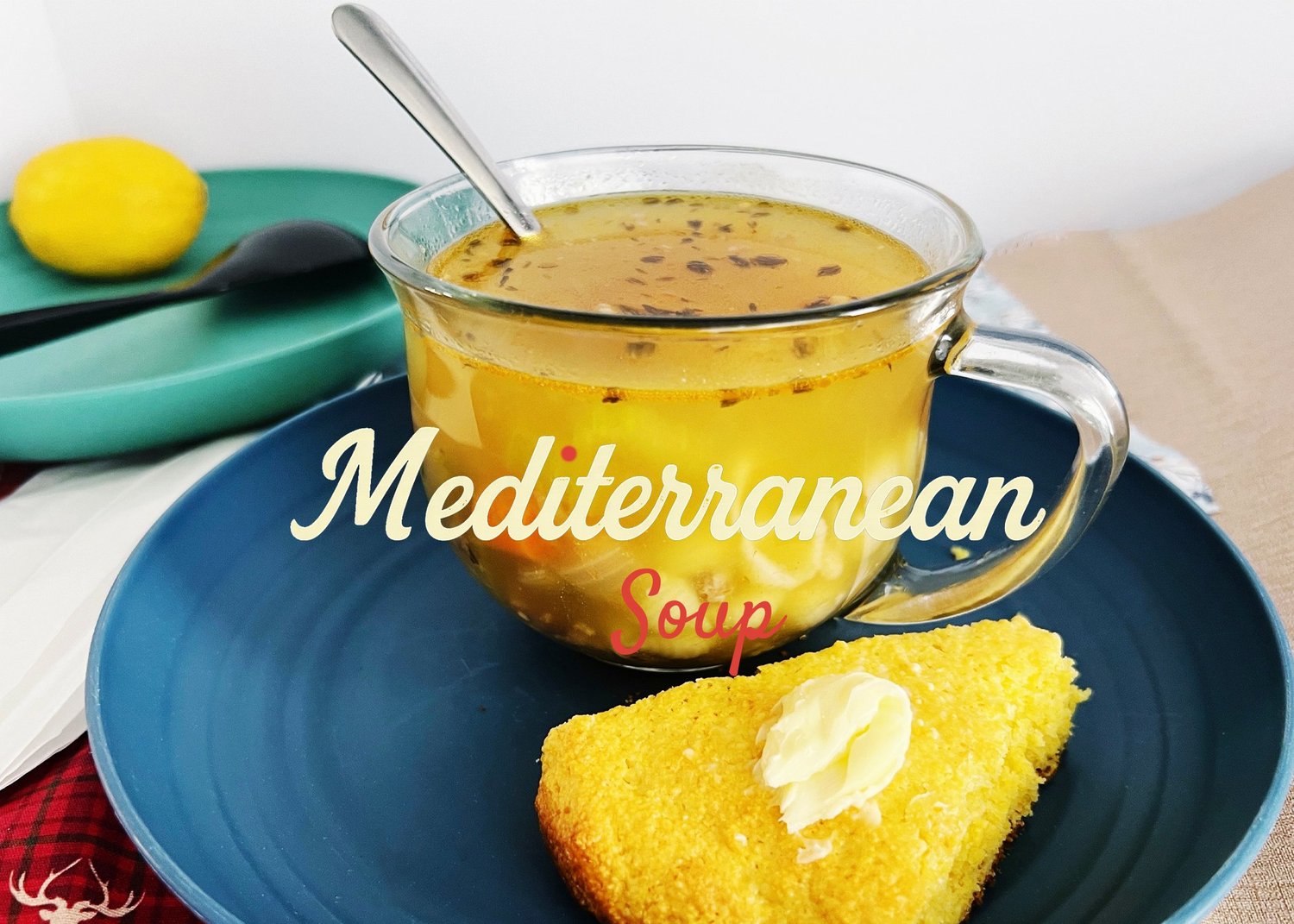 Quick Mediterranean Pasta Soup - Vintage By The Bite thumbnail