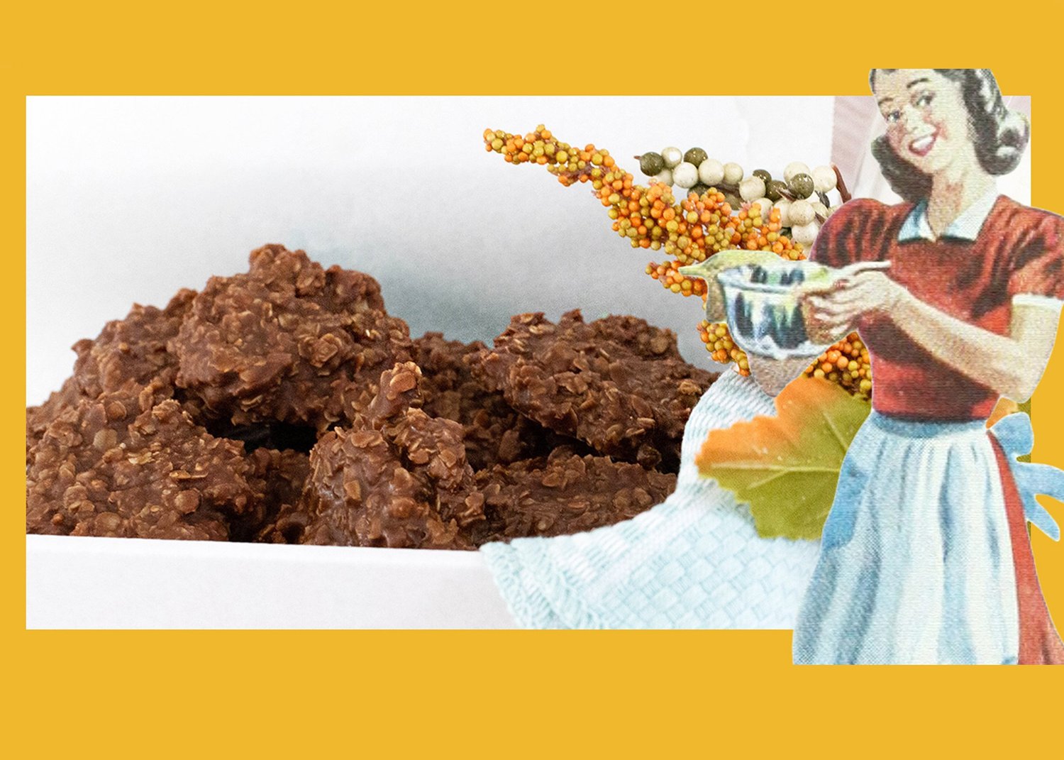 No Bake Chocolate Oatmeal Cookies | Easy Retro Fall Treat — Vintage By the Bite Retro Food Blog thumbnail