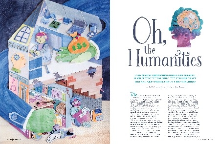 Editorial Art | Indianapolis Monthly Magazine Aug. 2024 | Oh, The Humanities! thumbnail