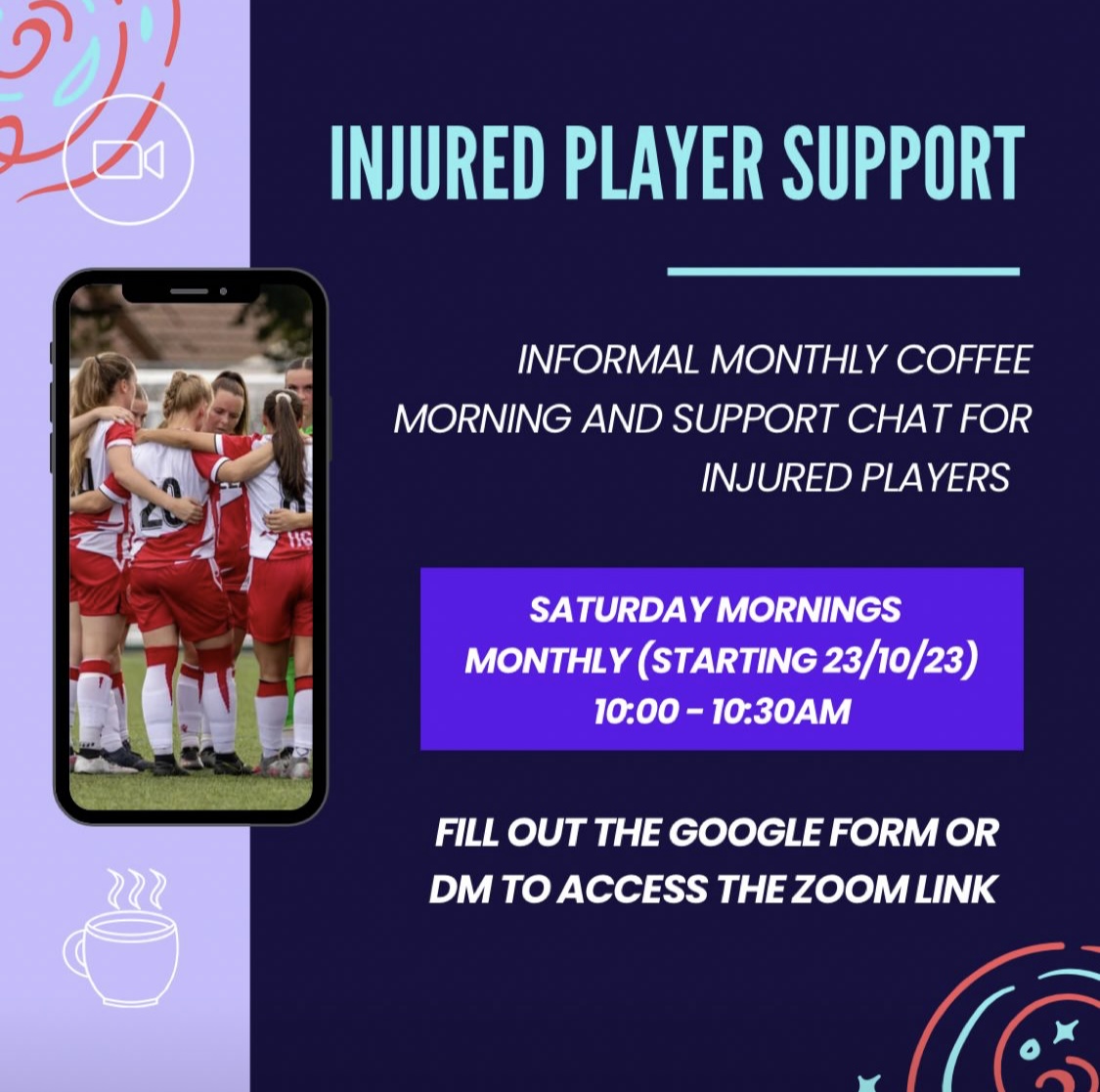 Register: ACL rehab warriors (Players online support WhatsApp group and ad-hoc Zoom chat) thumbnail