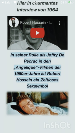 In seiner Rolle als Joffry De Pecrac in den „Angelique“~Filmen der 1960er-Jahre ist Robert Hossein ein Zeitloses Sexsymbol  thumbnail