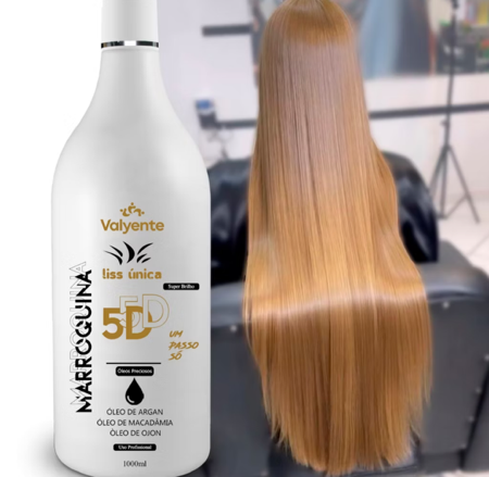 Marroquina Liss única Valyente:  Profissional 1000ml | Liso Absurdo Alisa 100% Óleo De Argan thumbnail