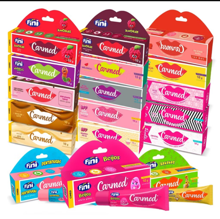 Hidratante Labial Carmed Crystal Pink Rose Gold Dentadura Beijo Banana Beijinho Rosa Glitter thumbnail