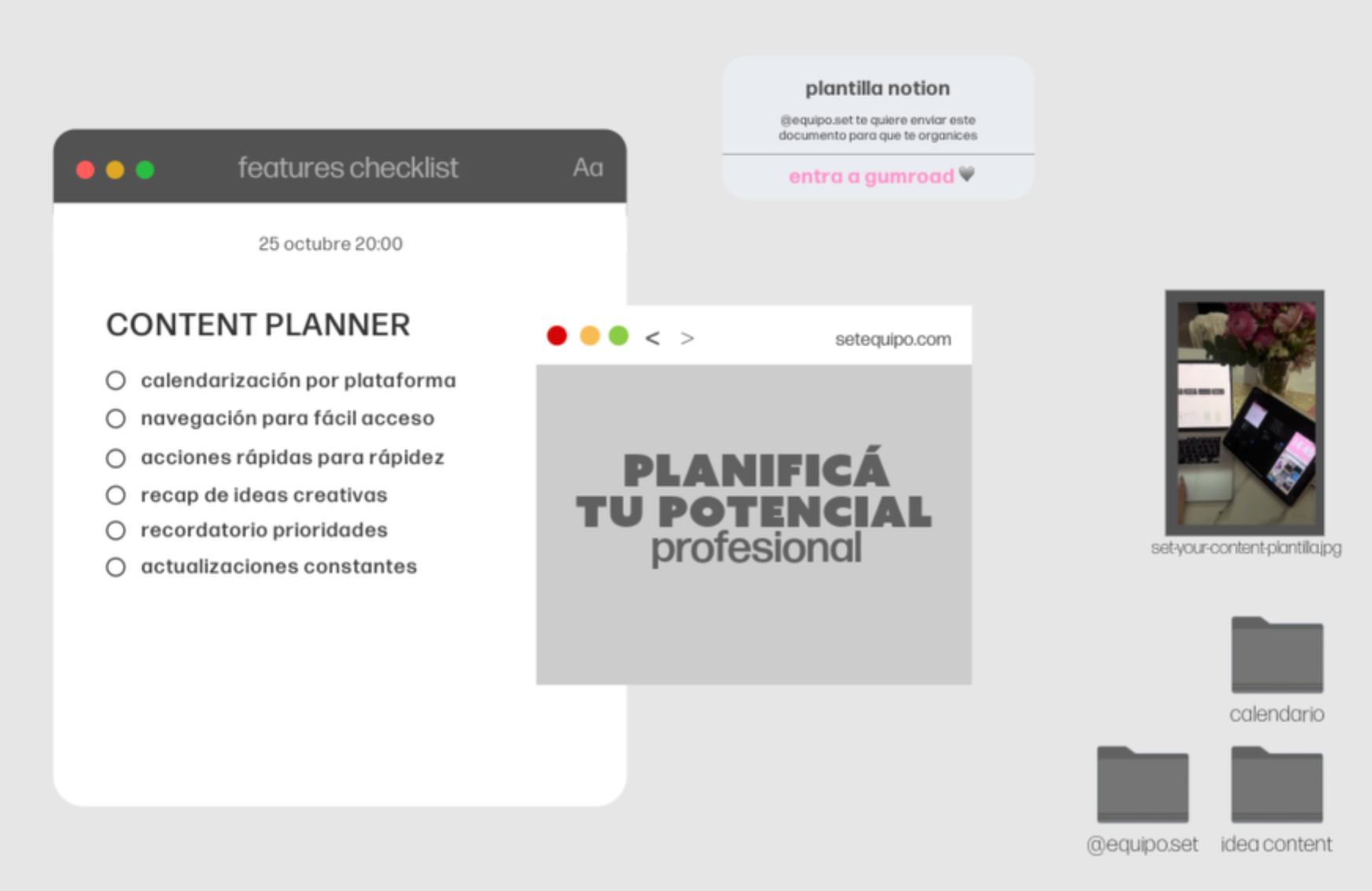 planificador de contenido para redes | Notion content planner thumbnail