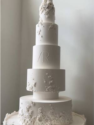 8 Tiers of delicate lace embellishments to match our Bride’s Wedding Gown … #cake #cakedesigner #cakesoftiktok #art #wed