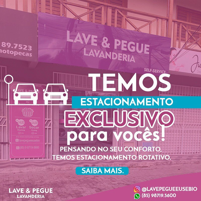 Aqui na Lave & Pegue Lavanderia temos estacionamento rotativo para melhor lhe atender. 

Venha nos conhecer!

Av. Corone