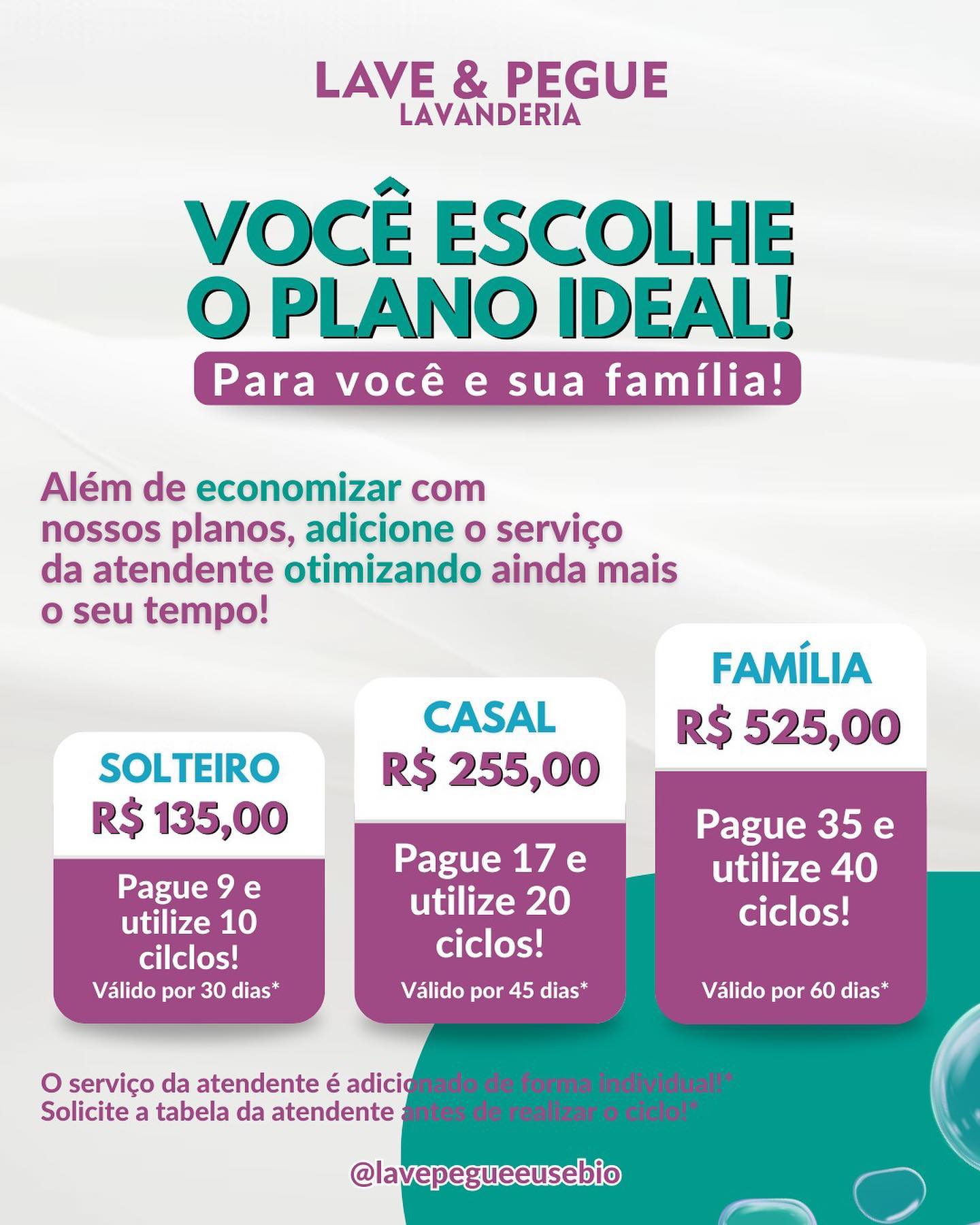 Preparamos alguns planos especial para você que gosta de se programar e economizar na hora de lavar suas roupas. 💰🫧🧺
Aqu