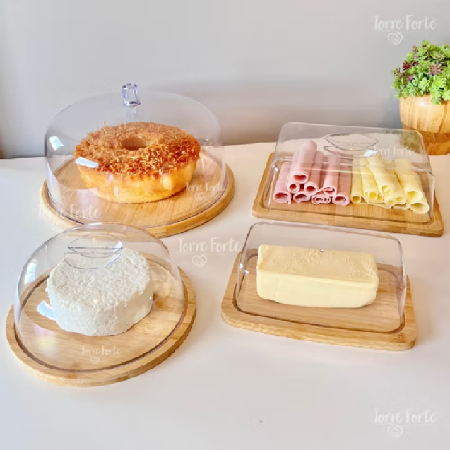 Kit Bambu (Boleira, Queijeira, Manteigueira, Porta-frios) thumbnail