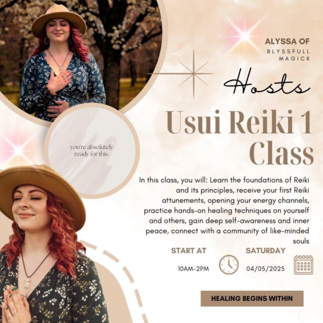 Usui Reiki Level One Class w/ Lys April 5 10am  thumbnail