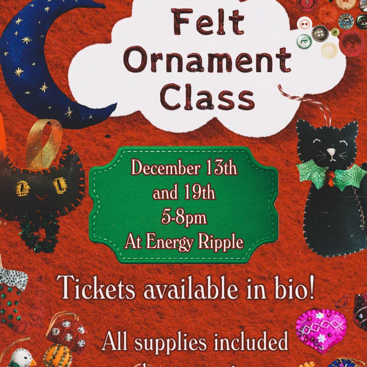 Felt Ornament Craftshop 12/13 5p  thumbnail