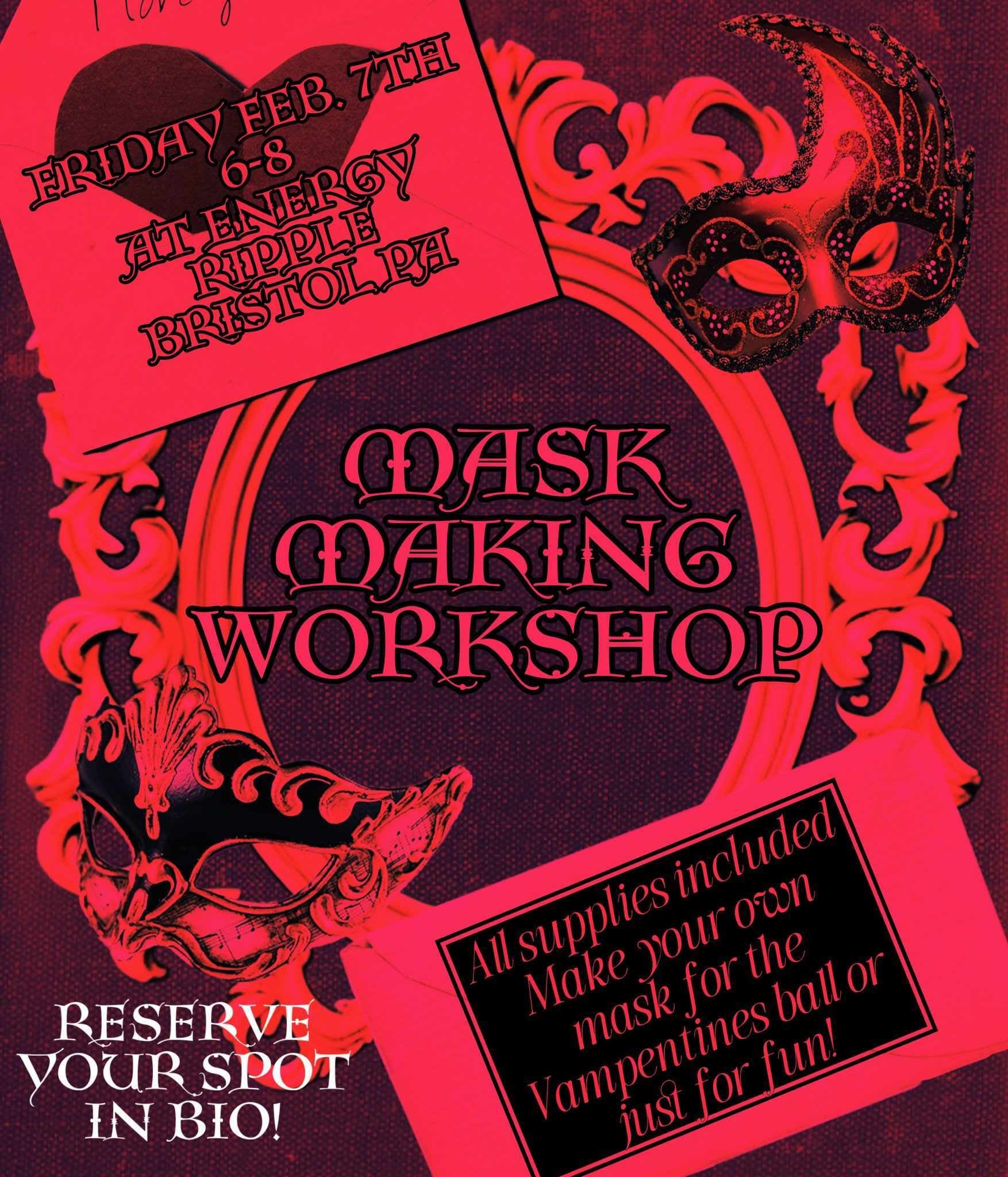 Mask Making Workshop w/ Autumn Moon Feb 7 5p | KLV Energy Ripple thumbnail