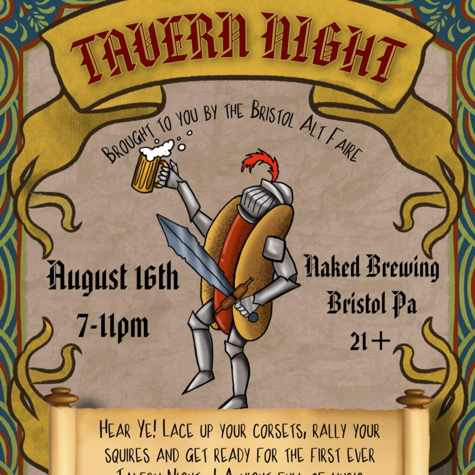 Tavern Night @Naked brewery Aug 16 7p thumbnail