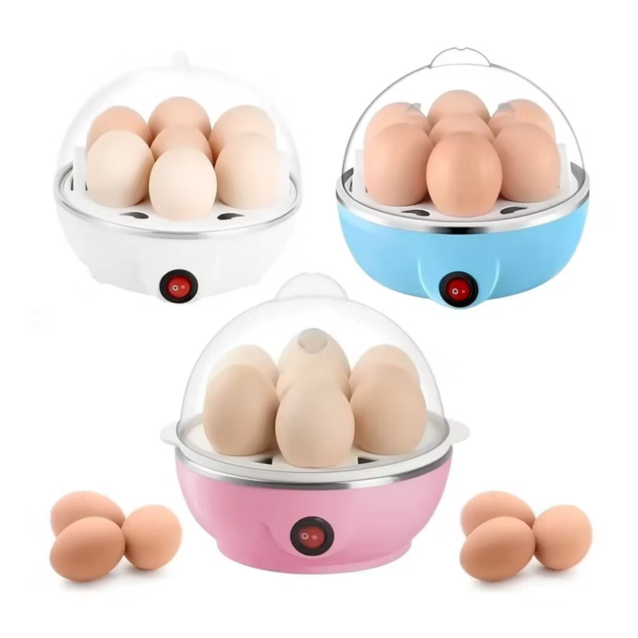 Cozedor de Ovos Elétrico Portátil Cozinha à Vapor 110V Cor Aleatória thumbnail