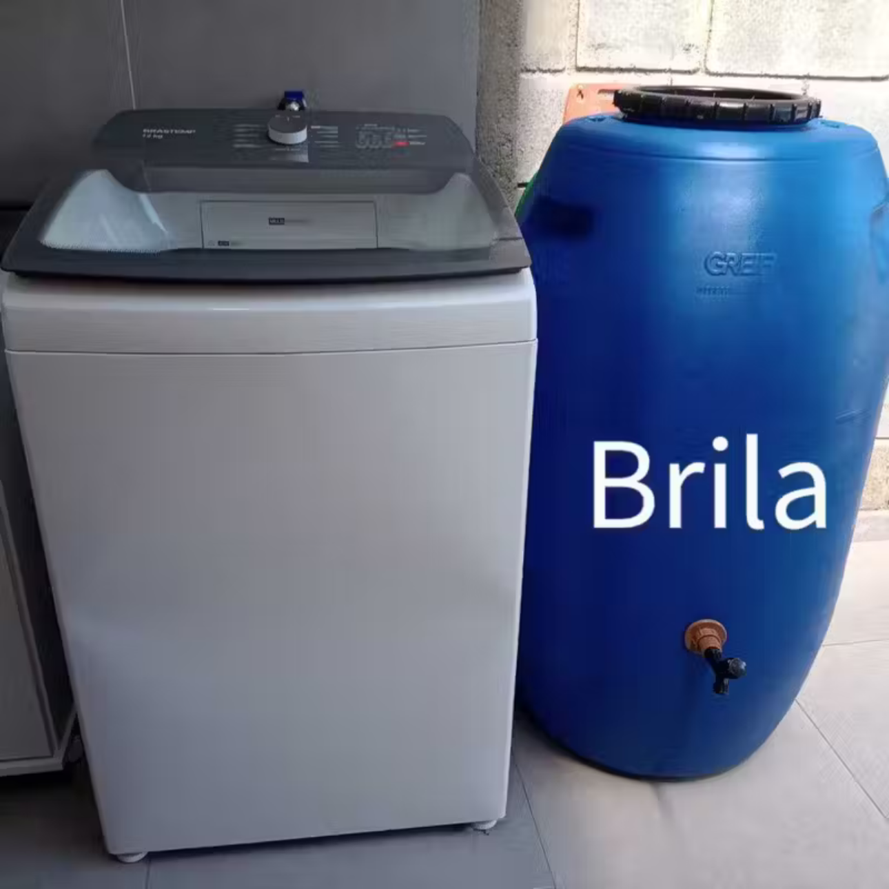 Eco Brila Bombona 240 litros Para agua de chuva máquina de lavar Com ou sem torneira thumbnail
