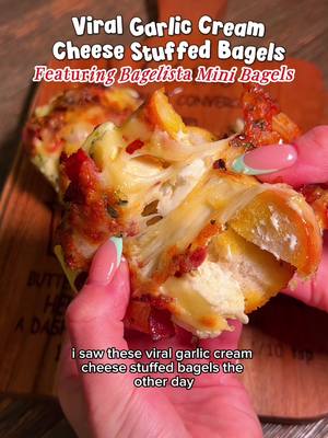 #Gifted 💛 We recreated the viral garlic cream cheese stuffed bagels… but made them better 😌🔥 You can find @Bagelista Bak